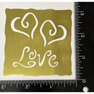 Solid Brass Stencil Love Heart Design For Crafting & Scrapbooking 5707S